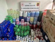 Edirne’de 4 bin 613 litre sahte sıvı deterjan ve ham maddesi ele geçirildi