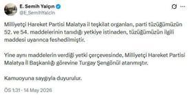 MHP'li Yalçın: MHP Malatya il teşkilatı feshedildi