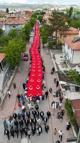 Nevşehir’de 135 metrelik Türk bayrağı ile 19 Mayıs yürüyüşü