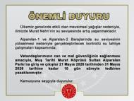 Murat Nehri’nin su seviyesi yükseldi, Murat Köprüsü ve Sultan Alparslan Parkı kapatıldı
