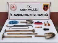 Aydın'da kaçak tarihi eser kazısına suçüstü; 3 gözaltı