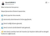 Bakan Kurum'dan 'Mapa Şamandıra Sistemi' paylaşımı