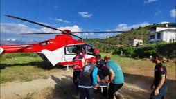 Refahiye’de rahatsızlanan kalp hastası, ambulans helikopterle hastaneye ulaştırıldı