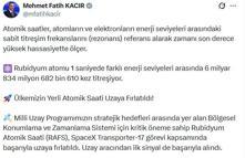Bakan Kacır: Ülkemizin yerli atomik saati uzaya fırlatıldı