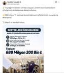 Çiftçilere 688 milyon lira tarımsal destek