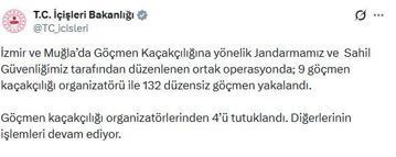İzmir ve Muğla’da göçmen kaçakçılığı operasyonu; 4 tutuklama
