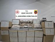 Uşak'ta jandarmadan uyuşturucu ve kaçak tütün operasyonu