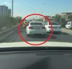 Trafikte otomobiliyle makas attı; o anlar kamerada