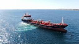 Silivri açıklarında kazaya karışan ALSU isimli gemi havadan görüntülendi