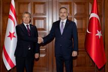 Bakan Fidan, KKTC Başbakanı Üstel ve Irak Temsilciler Meclisi Başkanı Al-Halbusi’yi kabul etti