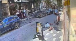 Beton dubaya çarpan motosikletin sürücüsü yaralandı; kaza kamerada