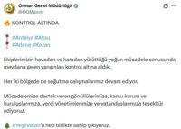 OGM: Aksu ve Kozan yangınları kontrol altına alındı