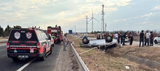 Tekirdağ'da takla atan kamyonette 2 kişi yaralandı