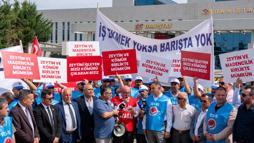 Milaslı muhtarlar ve işçilerden Danıştay önünde 'kamulaştırma davası' açıklaması