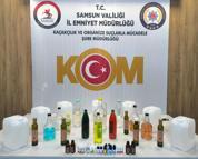 Samsun’da 35 litre etil alkol ele geçirildi