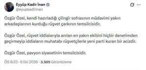 AK Parti'li İnan: Özgür Özel, rüşvetçilerle yeni parti kuran bir acizdir