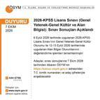 2026-KPSS Lisans sonuçları açıklandı
