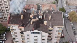 9 katlı apartmanın çatısı yandı