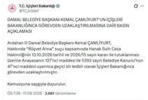 Damal Belediye Başkanı Çamliyurt, görevden uzaklaştırıldı
