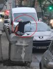 Tartıştığı kocasının otomobiline çekiçle zarar verdi