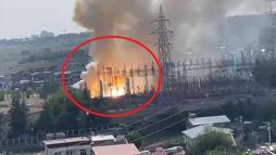 Diyarbakır'da ana trafo merkezindeki yangın ve patlamalar kamerada