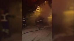 Adıyaman'da seyir halindeki otomobil yandı