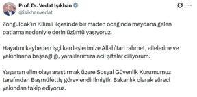 Bakan Işıkhan: Madendeki patlamayla ilgili başmüfettiş görevlendirildi