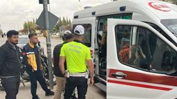 Otomobil ile çarpışan motosiklet sürücüsü yaralandı