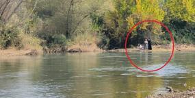 Dicle Nehri’nde su yükselince mahsur kalan 2 kişi kurtarıldı