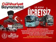 Manisa'da Cumhuriyet Bayramı'nda toplu taşıma ücretsiz olacak