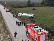 Akaryakıt yüklü tanker devrildi, OSB yolu trafiğe kapatıldı