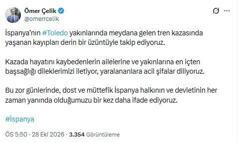 AK Parti'li Çelik'ten, İspanya'ya taziye mesajı