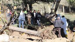 Su altında kalacak mezarlıktaki kabirler taşınıyor