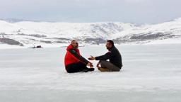 Erzurum’da Demirdöven Barajı buz tuttu