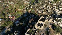 Muğla'nın 'hayalet köyü' dronla görüntülendi