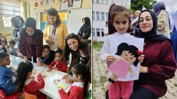 Anaokulu öğrencilerinin çizdikleri kukla resimlerini gerçeğe dönüştürdüler