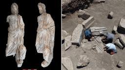 Aspendos'ta 'sağlık tanrısı' ve oğlunun heykeli bulundu