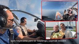 Tek motorlu iki uçakla 4 bin 500 feet’te evlilik teklifi