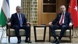 Cumhurbaşkanı Erdoğan, Özbekistan Cumhurbaşkanı Mirziyoyev ile görüştü