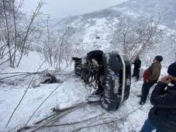 Ordu'da minibüs fındık bahçesine devrildi