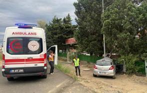 Tekirdağ’da yolcu otobüsü ile otomobil çarpıştığı kaza kamerada: 1 ölü, 2 yaralı
