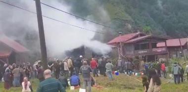 Ayder Yaylası'nda ev yangını