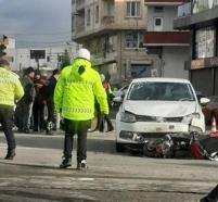 Mardin’de otomobilin çarptığı motosiklet sürücüsü yaralandı
