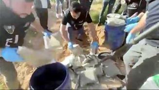 Gaziantep'te tarlaya gömülü 25 kilo uyuşturucu bulundu