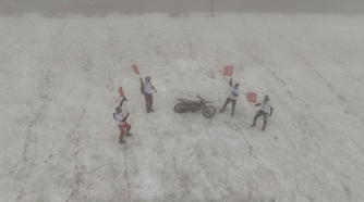 Motosikletli grup, 3 bin 300 rakıma çıkıp karlı zirvede Türk bayrağı açtı
