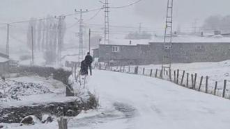 Ardahan'ın yüksek kesimlerinde kar yağışı ve tipi