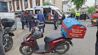 Motosiklet yayaya çarptı: 2 yaralı