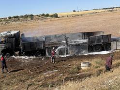 İdil’de seyir halindeki TIR alev aldı
