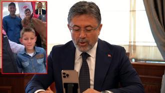 Bakan Yumaklı, 8 yaşındaki Eyüphan'ın, tayı Nazlı'nın tedavi çağrısına karşılık verdi