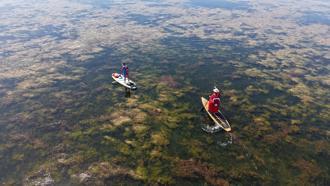 ‘İki devlet bir can Türkiye-Azerbaycan’ sloganıyla Beyşehir Gölü için kürek çektiler